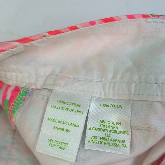 LILLY PULITZER Callahan Shorts SZ 6 ROAR OF THE SEA Pink Tropical Preppy Summer - Picture 11 of 12